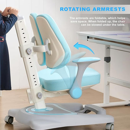 ERIYA Kids Desk Chair, Ergonomic Chair: Height-Adjustable, Double Back Support - Image 7