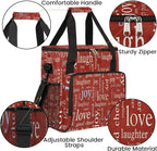 Love Joy Laugh Letter Red Coffee Maker Carrying Bag, Coffee Machine Travel Storage Tote Bag Compatible with K-Mini or K-Mini Plus, Portable Single Serve Coffee Brewer Case with Pockets for K-Cup Pods
