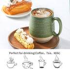 Hasense Ceramic Soup Cup With Handle, 20oz Large Coffee Cup for Home and Office, Perfect for Tea, Coffee, Latte, Dishwasher and Microwave Safe, 1 PCS(Green)