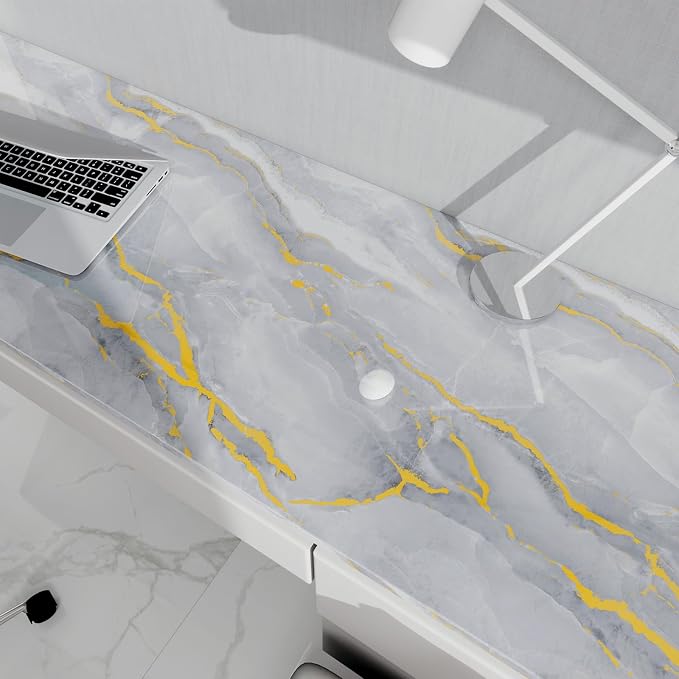 White Gold Marble Contact Paper - Image 8