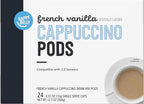 Amazon Brand - Happy Belly Cappuccino Coffee Pods Light Roast Compatible with 2.0 K-Cup Brewers, French Vanilla Flavored, 24 Count, 1.5 pound (Pack of 2)