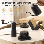 VEVOK CHEF Pour Over Coffee Maker Set, 20 Oz Borosilicate Glass Server Carafe and Glass Coffee Dripper with 100pcs Cone Paper Filter, Hand Coffee Brewer for Home, Camping, Outdoor