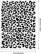 Zonon 4 Pieces Leopard Skin Stencil Reusable Cheetah Paint Stencil Template for Scrapbooking Fabric Drawing Tracing DIY Cake Furniture Wallpaper Floor Decor(8.3 x 11.7 Inch)