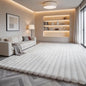 White Rabbit Striped Plush Rug 8'x10', Fluffy Shaggy Area Rug by CHOVY