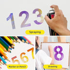 8 Inch Plastic Number Stencils Set - Reusable Digital Templates for Cake, Address, Painting
