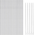 25 Piece Set Stainless Steel Straws Ultra Long 10.5 Inch Drinking Metal Straws Reusable Drinking Straws for 20 30 OZ (20 Straight| 5 Brushes)