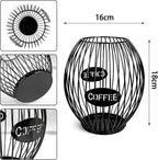 Stainless Steel Elliptical Cup Coffee Basket pods holder Sturdy for Home or Office Kitchen Counter Organizer Espresso Capsule (Black)