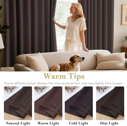 H.VERSAILTEX Brown Blackout Curtains 2 Panels Room Darkening Curtains Window - Image 6