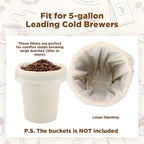 Tioncy 2 Pcs 20 x 20 Inch Large Reusable Cold Brew Coffee Bag Reusable Organic Cotton Cold Brew Filter Bags Washable Coffee Filter Pouch with Easy Open Drawstring Pitchers 5 Gallon Systems up to 5 LBS
