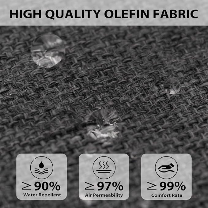 Sundale Outdoor Olefin Quilted Lounge Cushion Set of 4, Patio Foldable Chaise - Image 2