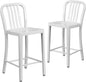 Flash Furniture Gael Commercial Grade 2 Pack 24" High White Metal by FlashFurniture