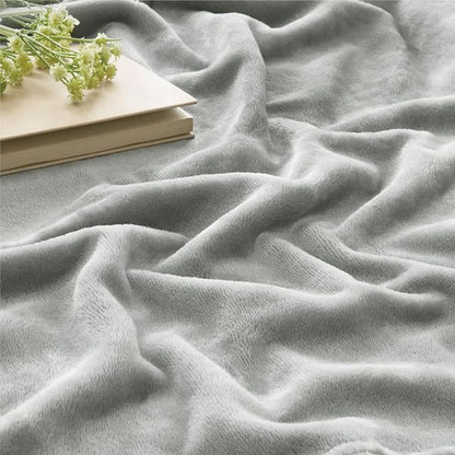 BEDELITE Fleece Blanket Soft Plush Twin Size Blanket Light Grey 60"x80" | Ultra - Image 4