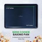 NutriChef Extra Large Nonstick Cookie Sheet Baking Pan, XL Size 22 Inch x 16 Inch, Premium Carbon Steel Oven Baking Sheet for Cookies, Jelly Rolls, & Pastries - Blue Diamond, NCLG1BD