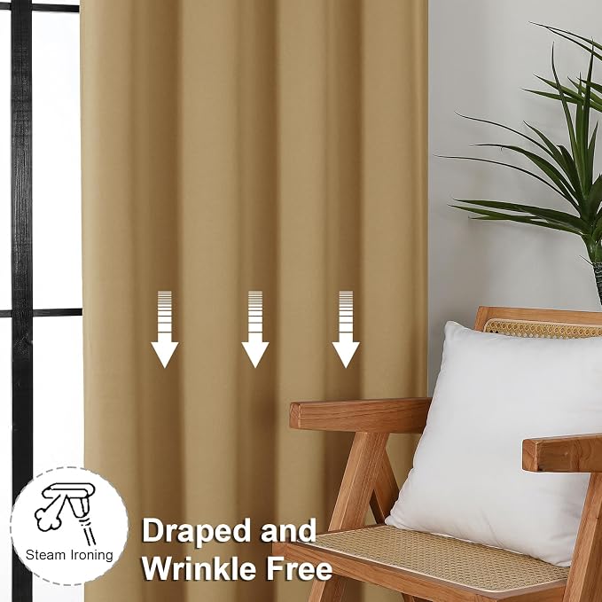 Simplebrand Ava Gold Short Blackout Curtains - Image 7