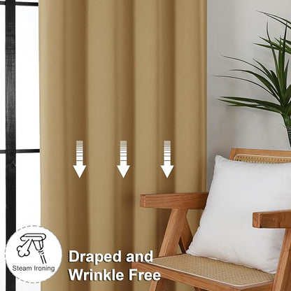 Simplebrand Ava Gold Short Blackout Curtains - Image 7
