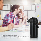 Updated Airpot Coffee Dispenser with Pump,102OZ Insulated Thermal Coffee Carafe for Keeping Hot - Cold Water, Party Chocolate Drinks & Stainless Steel Thermos Urn Large Thermal Hot Drink (Black)