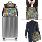 mandala flower vintage Coffee Maker Carring Bag Travel Carrying Storage Tote Bag Compatible with Keurig K-Mini or K-Mini Plus Portable Single Serve Coffee Brewer Case with Pockets for K-cup Pods