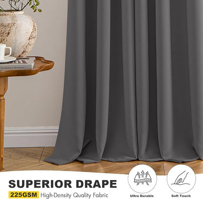 MIULEE Blackout Curtains for Bedroom 2 Panels 40 x 45 Inch Long Gray | Thermal - Image 5