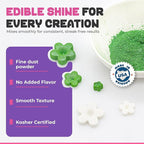 Bakerpan Pearl Luster Dust Edible, Leaf Green Edible Glitter for Cocktails, Set of 2-4 Grams Glitter for Cake Decorating, Cookies, Chocolates and Candies, Drinks (Made in USA)