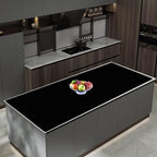 47.3''x23.6''(120cmx60cm) Extra Large Silicone Mat for Kitchen Counter, Heat Resistant Countertop Protector, Non-Slip Waterproof Kitchen Island Mat, Easy to Clean, Black