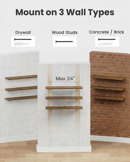 AMADA HOMEFURNISHING 47.2" L Floating Shelves, Wall Shelves Set of 3 - Image 8