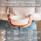 Mora Ceramic Flat Bowls Set of 4-25 oz- For Soup, Salad, Rice, Cereal, Breakfast, Dinner, Serving, Oatmeal, etc - Microwave, Dishwasher and Oven Safe Porcelain Bowl for Eating and Kitchen - Vanilla