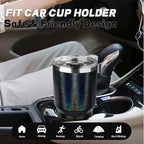 30 oz Tumbler with Lids and Straws, Stainless Steel Insulated Coffee Tumbler, Double Wall Vacuum Insulated Travel Mug Cup, Leakproof Thermal Coffee Cup for Hot and Cold Drinks (Glitter Black)