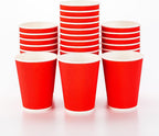 Restaurantware 12 Ounce Ripple Wall Disposable Coffee Cups, 500 Insulated Midnight Red Paper Tumblers with Rolled Rim Design, Lids Sold Separately for Hot Drinks like Tea, Hot Chocolate and More