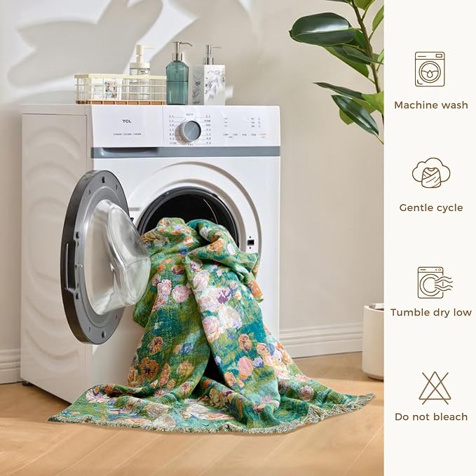 LUTBM Boho Throw Blanket for Bed Cotton Summer Blankets Twin Size for Bedroom - Image 8