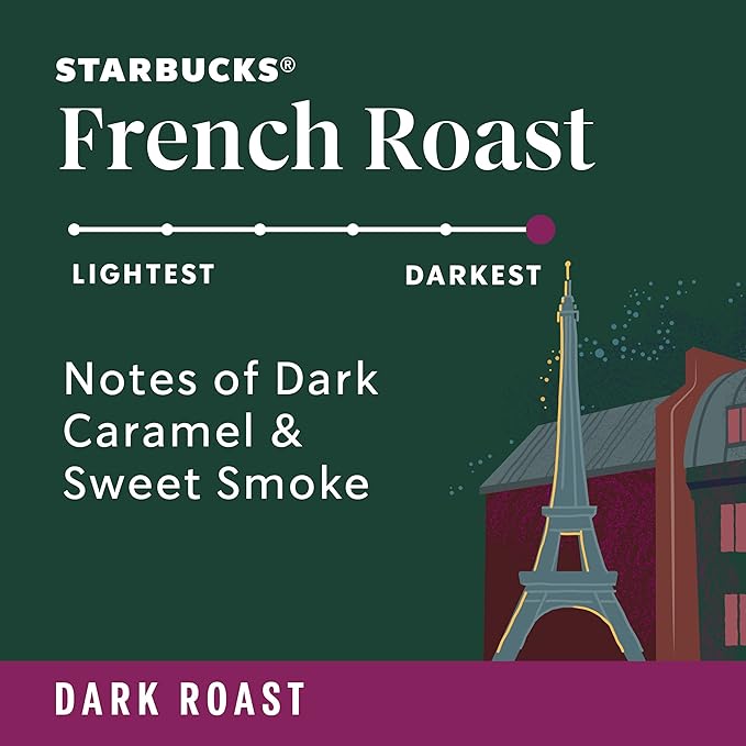 Starbucks Whole Bean Coffee, Dark Roast Coffee, French Roast, 100% Arabica, 1 bag (28 oz)