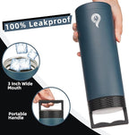 BJPKPK Insulated Water Bottles, Dishwasher Safe 18 oz Water Bottle with Handle, Leakproof BPA Free Water Jug, Stainless Steel Thermos for Sports, Black