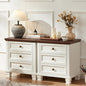 SAVOR LIFE Farmhouse Nightstand Set of 2, Vintage Couch End Table by SAVORLIFEFurniture