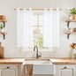 YoungsTex White Linen Curtains 34x48 Inch Length by YoungsTex