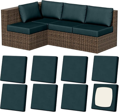 8Pcs Outdoor Cushion Covers, Stretch Patio Furniture Couch Chair Slipcovers | by VORSHAPE