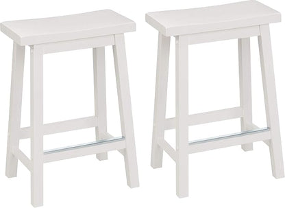 Amazon Basics Solid Wood Saddle-Seat Counter Height Bar Stools by AmazonBasics