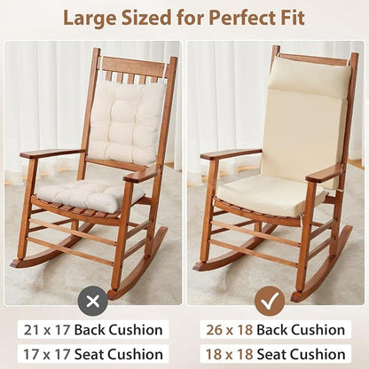 Waterproof Rocking Chair Cushions Outdoor & Indoor, Wooden Rocking Chair Pads - Image 3
