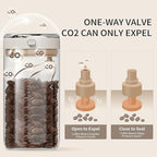 Coffee Canister with Premium Glass - Airtight Coffee Container with One-Way CO2 Valve and Freshness Tracker, Perfect for Coffee Bean Storage,(37 oz / 1100ml)