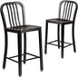 Flash Furniture Gael Commercial Grade 2 Pack 24" High Black-Antique Gold Metal by FlashFurniture