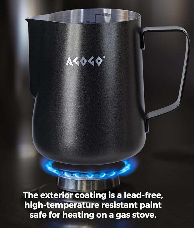 AGOGO Camping Pour Over Coffeemaker Set with Paper Filter Stainless Steel (Black, 600ml)