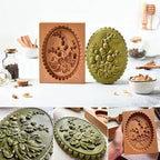 Wooden Cookie Biscuit Mold, 3D Baking Mold, Embossing Craft Decorating Baking Tool, Suitable for Halloween Thanksgiving Christmas Kitchen DIY (Violet 10 * 10 * 2)