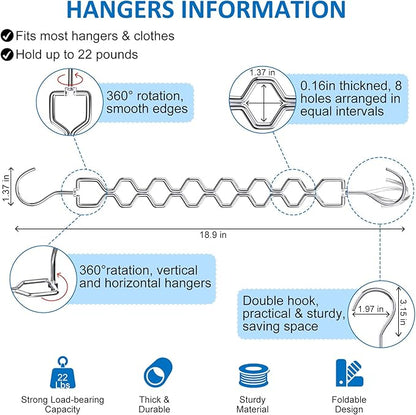 Space Saving Hangers for Clothes 6 Pack, Sturdy Metal Hangers Heavy Duty Magic - Image 4