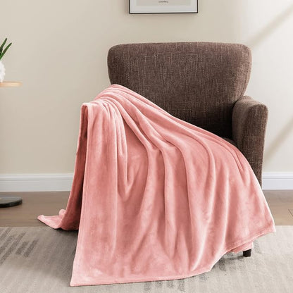 BEDELITE Fleece Blanket Soft Plush Twin Size Blanket Pink 60"x80" | Ultra Soft - Image 3