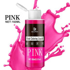 Food Coloring - Vibrant Liquid Icing Food Coloring Set for Baking, Cake Decorating, Easter Egg, Airbrush - Tasteless Food Color Dye for Fondant, Slime, DIY Crafts - 5.5 Fl.oz / 160ml Each (Pink)