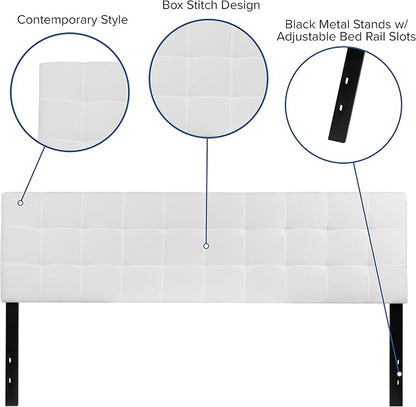 Flash Furniture Bedford Box Stitch Tufted Upholstered King Size Headboard in - Image 3