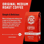 Fire Department Coffee - Gives Back to Firefighters - Original Medium Roast Coffee Beans - Balanced & Smooth - Roasted in the USA - Premium Whole Bean - Veteran Owned (12 oz, Pack of 2)