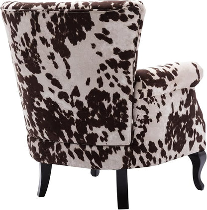 Set of 2 Mid-Century Modern Accent Chair, Velvet Armchair w/Tufted Back/Wood - Image 4