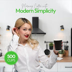500-CT Disposable Black 12-OZ Hot Beverage Cups with Ripple Wall Design: No Need for Sleeves - Perfect for Cafes - Eco-Friendly Recyclable Paper - Insulated - Wholesale Takeout Coffee Cup