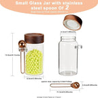 8oz Small Glass Spice Jar with Spoon Coffee Sugar Container Airtight Food Storage Canisters Bottle for Kitchen Seasoning Tea Herb Overnight Oats Bar(2×250ml(8.4oz))