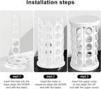 CEHNCEH Coffee Pod Carousel Organizer: Compatible with 40 Keurig K-Cup Pods, Large Compacity Coffee Capsule Holder, NEW Modern Design, Home or Office Kitchen Counter Organizer (White)