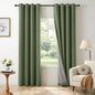 100% Blackout Linen Textured Curtains 90 Inch Long, Olive Green | 100% Blackout by 100BlackoutShield